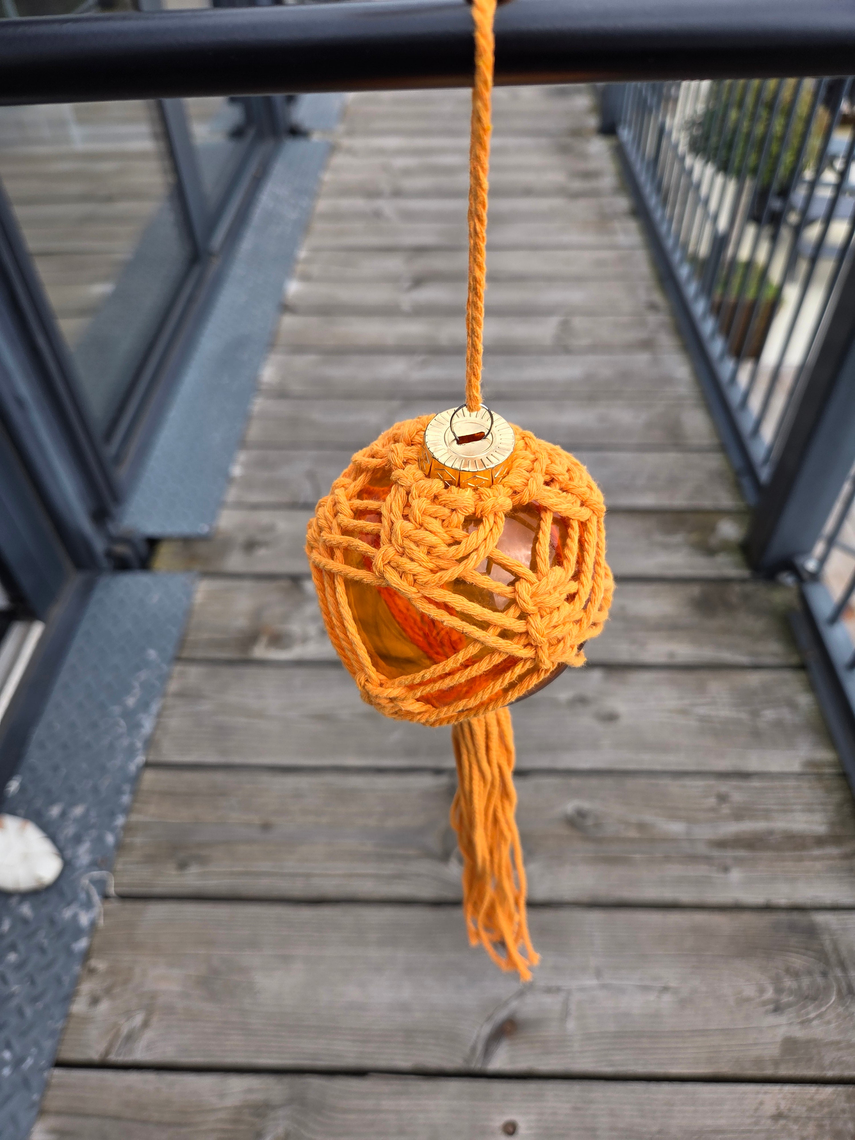 Handmade Macrame Covered Glass Bauble